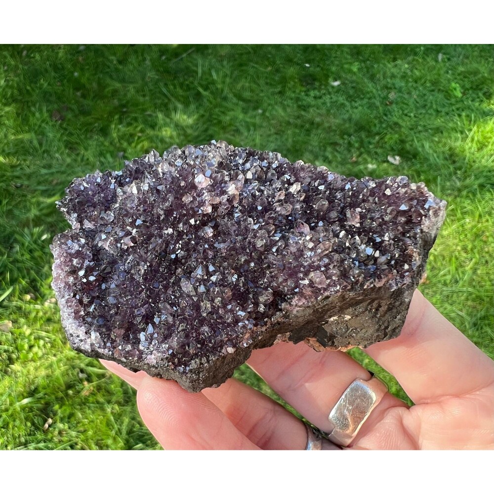 3.3" Dark Purple Amethyst Crystal Cluster, Alacham Mine, February Birthstone #8